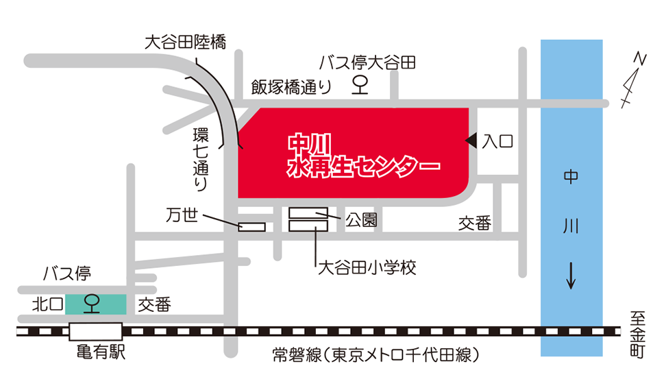 画像：中川水再生センターの案内図