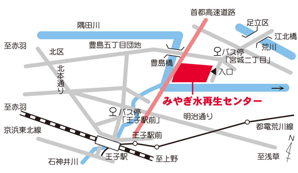 画像：みやぎ水再生センターの案内図