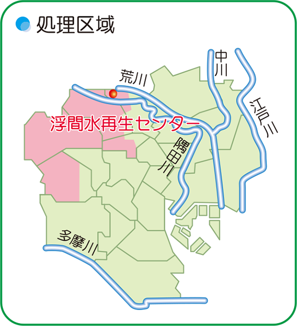 画像：浮間水再生センターの処理区域