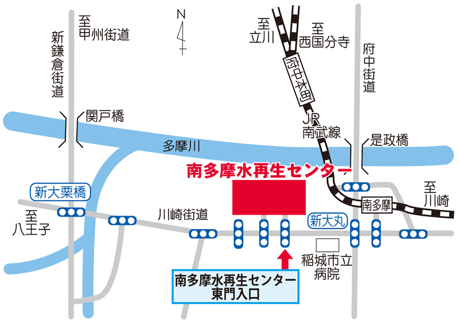 画像：南多摩水再生センターの案内図