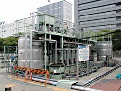 水処理実験プラントの写真