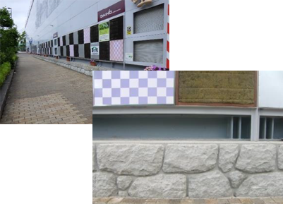 写真：防音ハウス基礎部化粧及びフラワーポット設置