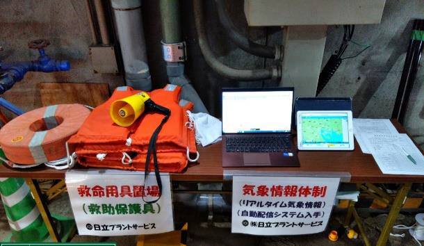 写真：気象情報体制及びリアルタイム気象情報入手