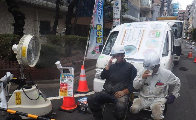 写真：水分補給スペースの確保