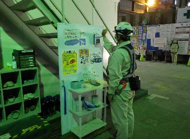 写真：コロナウイルス感染防止対策グッズの設置