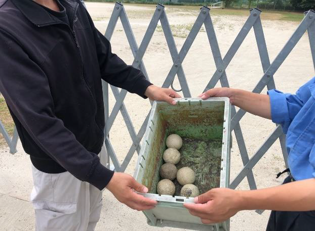 写真：ボール返却状況